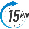 blue 15 minutes clock
