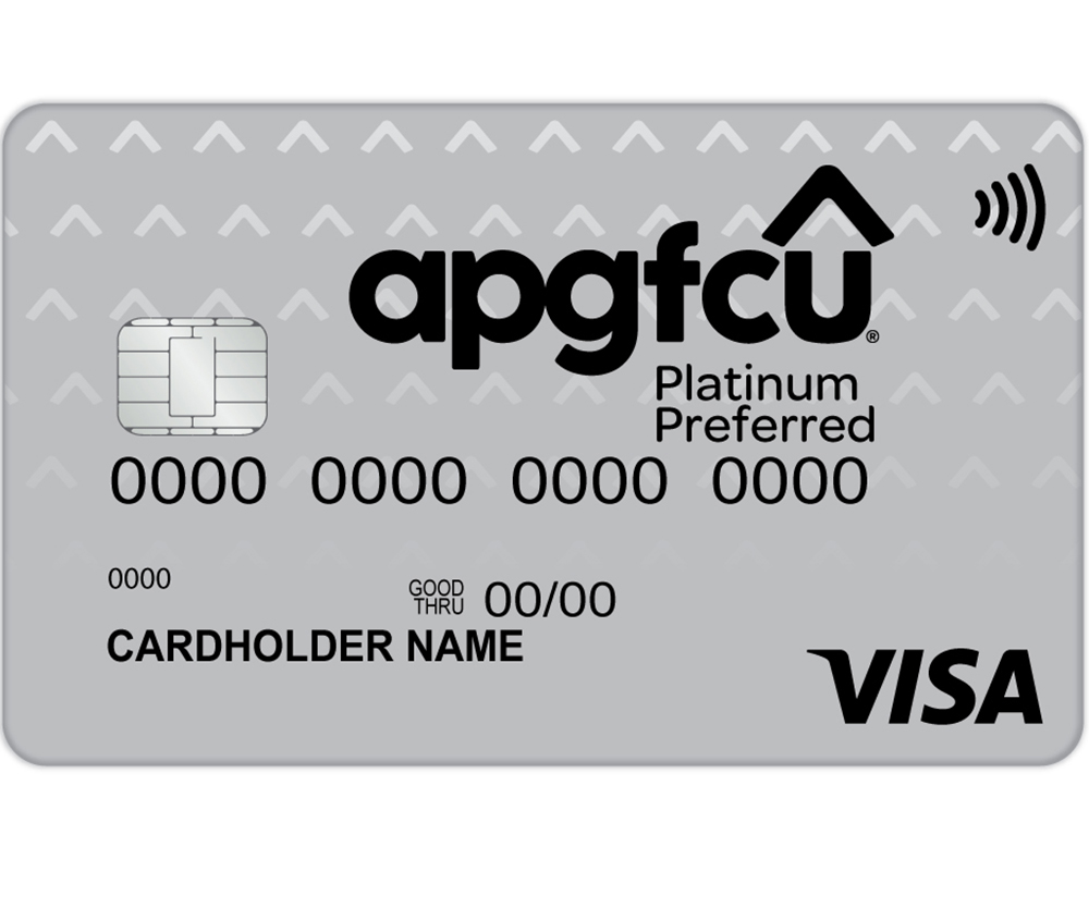 APGFCU platinum preferred card in gray