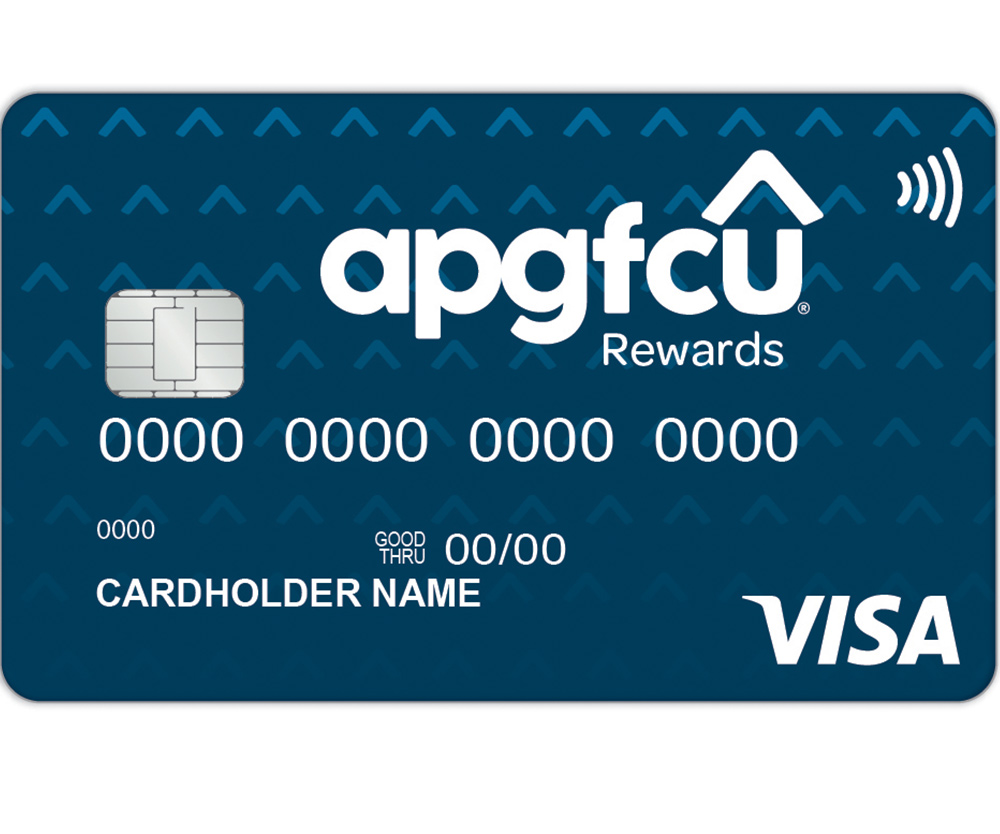 APGFCU rewards card in blue