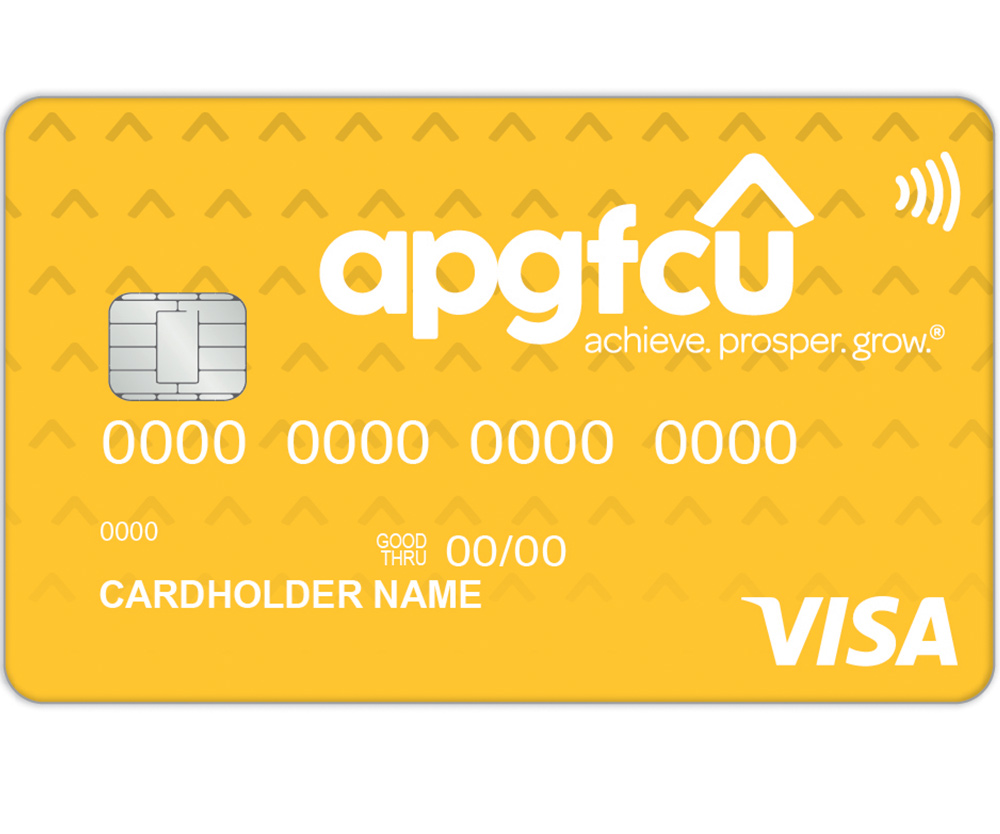 A P G F C U Platinum Preferred Share Secured card in yellow