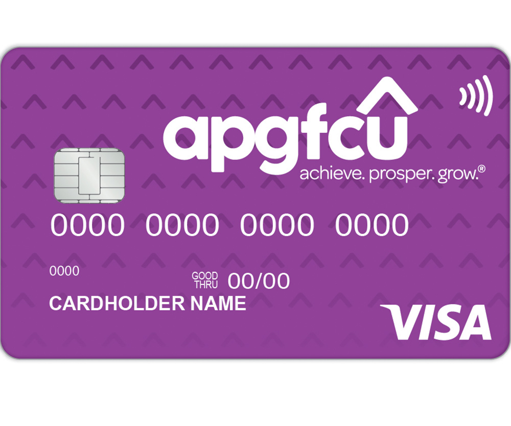 A P G F C U Visa Starter card in violet color